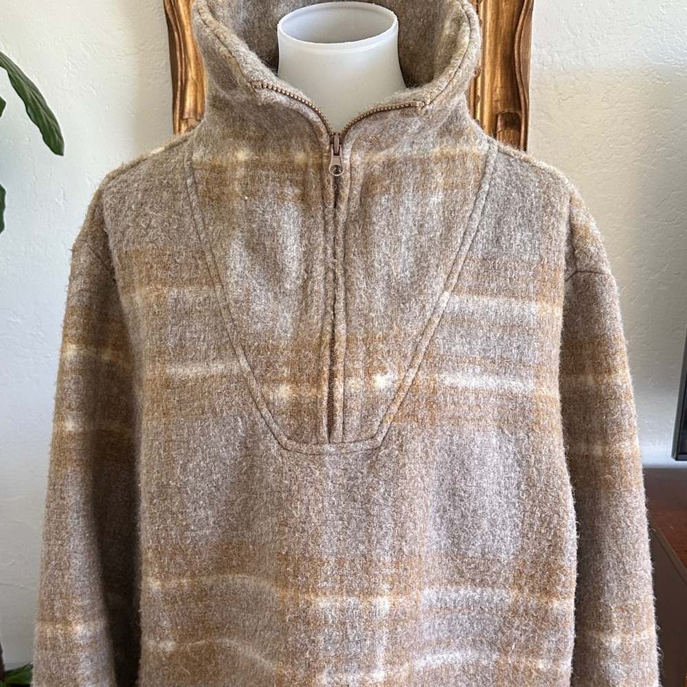 Zara Plaid High-Neck Sweater